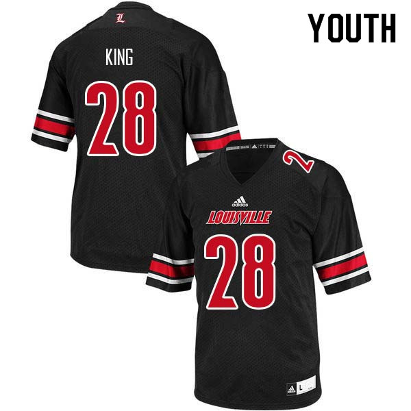 Youth Louisville Cardinals #28 Mason King College Football Jerseys Sale-Black